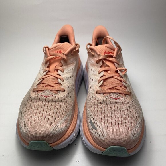 Hoka One One Peach and Gray Athletic Shoes - Picture 5 of 15